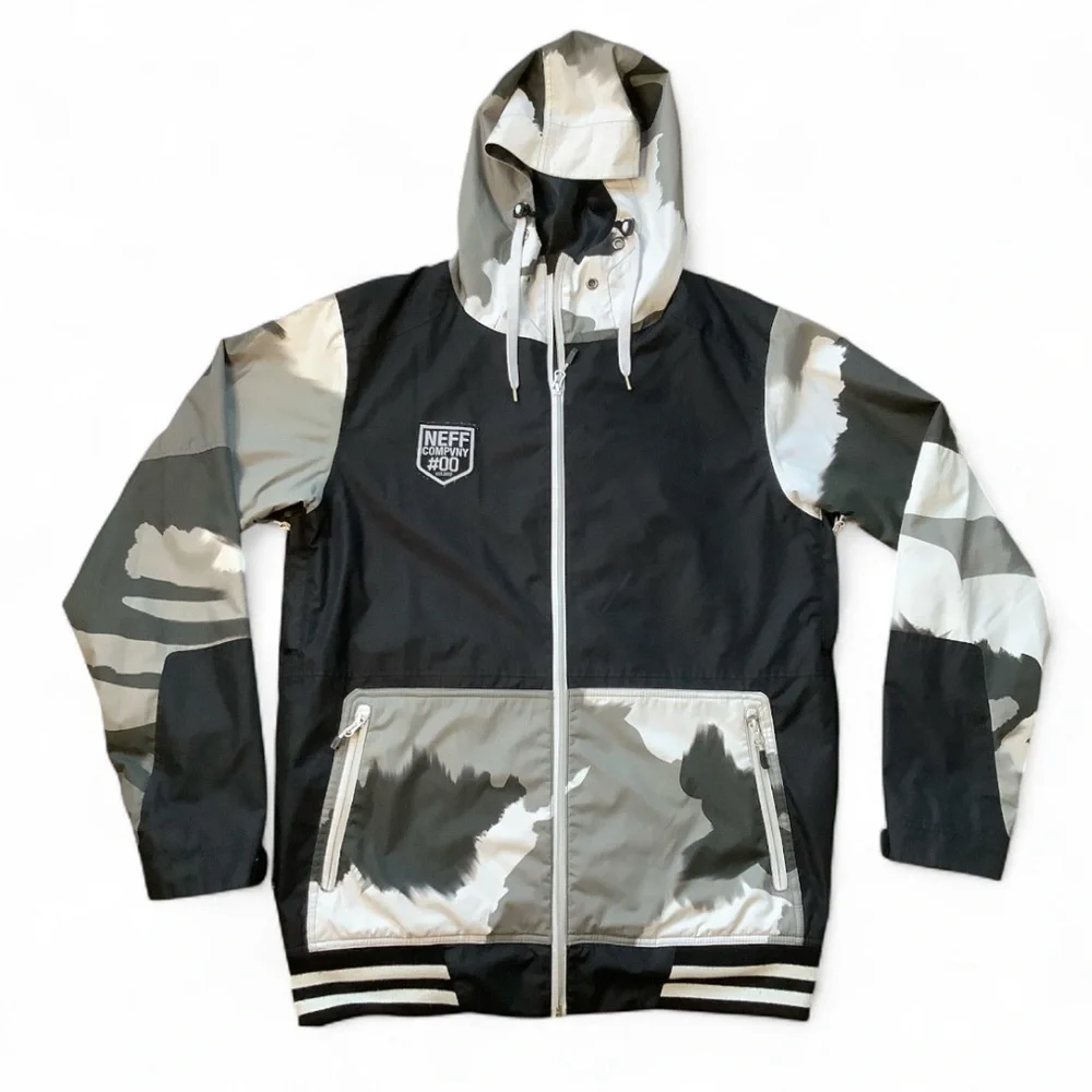 Neff Destroyer 2 Men's Snowboard/Ski Jacket Black White Camo Size Medium - Picture 1 of 12